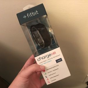 NIB Fitbit Charge HR - Black, Size Large